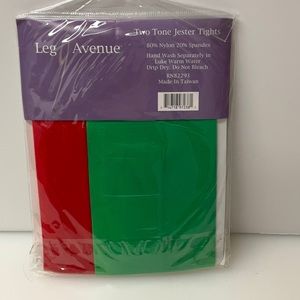 NEW LEG AVENUE Two Tone Jester Tights Plus Size 1X-3X Bundle